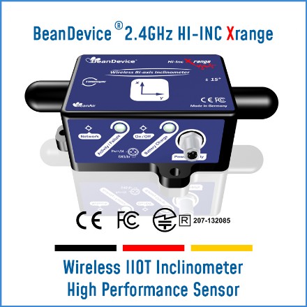 « wireless inclinometer sensor, high performance version, 2.4GHz sensor series »