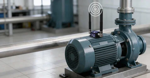 Wilow® AX‑3D sensor mounted on a centrifugal pump