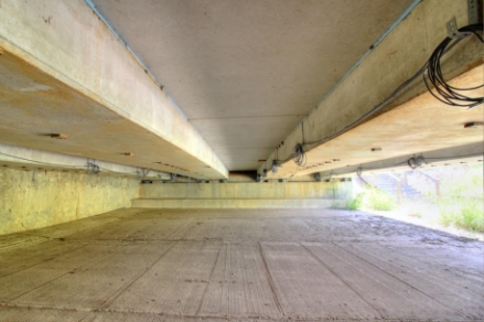 Figure 5: Riverside Bridge – View of the Slab Beams with Cables used for Instrumentation