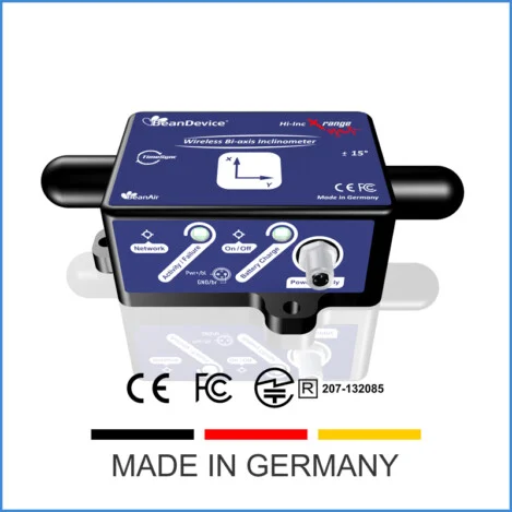 BeanDevice® HI-INC ±15° Xrange – Wireless Tiltmeter
